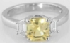 Natural yellow sapphire ring in 14k white gold