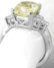 Large Radiant Emerald Cut Natural Unheated Yellow Sapphire Engagement Ring in 14k white gold