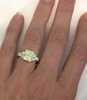 Large 4 1/2 carat Natural Untreated Yellow Sapphire Engagement Ring in 14k white gold for sale
