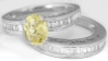 Natural yellow sapphire ring in 18k white gold