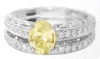 Natural yellow sapphire ring in 14k white gold