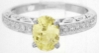 Light Yellow Sapphire Engagement Ring Set in 14k white gold