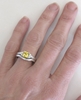 Natural Bright Yellow Sapphire Engagement Ring with Diamonds in 14k white gold