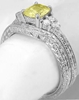 Genuine Yellow Sapphire Engagement Ring with Diamonds in 14k white gold
