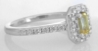 Natural Yellow Sapphire Ring - Radiant cut with diamonds in 14k white gold