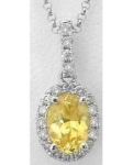 Natural yellow sapphire ring in 14k white gold
