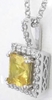 Princess Cut Yellow Sapphire Diamond Pendant