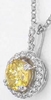Natural Yellow Sapphire and Real Diamond Halo Pendant in 14k white gold
