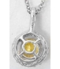 Yellow Sapphire Halo Necklaces