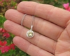 Round Yellow Natural Sapphire Pendant with Genuine Diamond Halo in 14k white gold