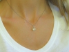 1 carat Natural Yellow Sapphire and Diamond Pendant in 14k white gold
