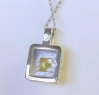 Yellow Sapphire Pendant in 14k white gold- back view