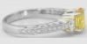 Platinum Oval Natural Yellow Sapphire and Diamond Three Stone Engagement Ring- Antique Design