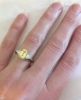 genuine yellow sapphire ring with trillion diamonds