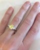 genuine yellow sapphire ring with trillion diamonds
