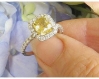 Natural Ceylon Yellow Sapphire Ring - 2 carat Radiant Cut in real 14k white gold for sale