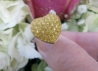 Pave Set Real Yellow Sapphire Heart Ring in solid 14k white gold for sale