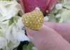 Pave Set Real Yellow Sapphire Heart Ring in solid 14k white gold for sale