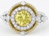 Unique 1.43 ctw Yellow Sapphire and Diamond Ring in 14k white and yellow gold