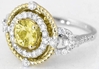 Unique 1.43 ctw Yellow Sapphire and Diamond Ring in 14k white and yellow gold