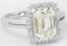Yellow Sapphire Ring in 14k white gold