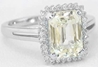 Yellow Sapphire Ring in 14k white gold