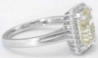 Yellow Sapphire Rings - Radiant Natural Sapphire in Diamond Halo in 14k white gold