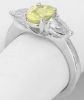 Yellow Sapphire Ring - Oval - 2.53 ctw Yellow Sapphire & White Sapphire - 14k white gold