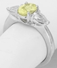 Yellow Sapphire Ring - Oval - 2.53 ctw Yellow Sapphire & White Sapphire - 14k white gold