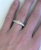 Genuine Past Present Future Yellow Sapphire Engagement Ring 