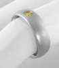 Burnished Princess Yellow Sapphire Wedding Band in 14k White Gold