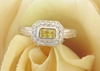 East West Set Natural Yellow Sapphire Ring in 14k white gold