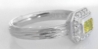 Bezel Set Natural Yellow Sapphire Ring in 14k white gold