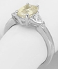 2.04 ctw Untreated Yellow Ring with Trillion White Sapphire Ring - Three Stone Ring Style