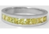Princess cut natural yellow sapphire ring in 14k white gold