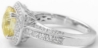 Unheated Ceylon 8mm Yellow Sapphire Cushion Cut Ring in 14k white gold- Antique Inspired