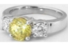 Natural Yellow Sapphire Round Diamond Rings