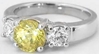 Natural Yellow Sapphire Round Diamond Rings
