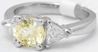 Light Yellow Sapphire Trillion Diamond Ring