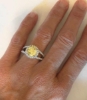 Exceptional Heirloom Quality Ceylon Yellow Sapphire set in a Diamond Halo Design Ring in 14k white gold