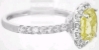 Large Cushion Cut Natural Yellow Sapphire and Diamond Halo Setting of white gold