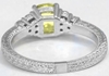 Yellow Sapphire Ring in 14k white gold with Engraving on band