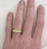 Natural Yellow Sapphire Diamond Ring in 14k white gold