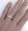 Classic  Oval Yellow Sapphire and Diamond Ring in 14k white gold