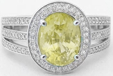 Natural Oval Yellow Sapphire Ring in 14k