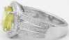 Statement Natural 3.06 carat Oval Yellow Sapphire Diamond Rings in 14k white gold